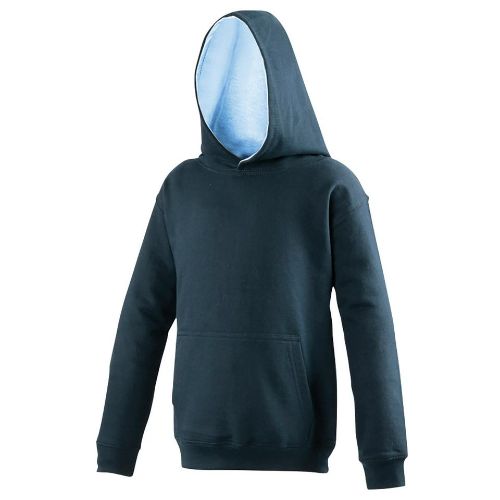 Awdis Just Hoods Kids Varsity Hoodie New French Navy/Sky Blue